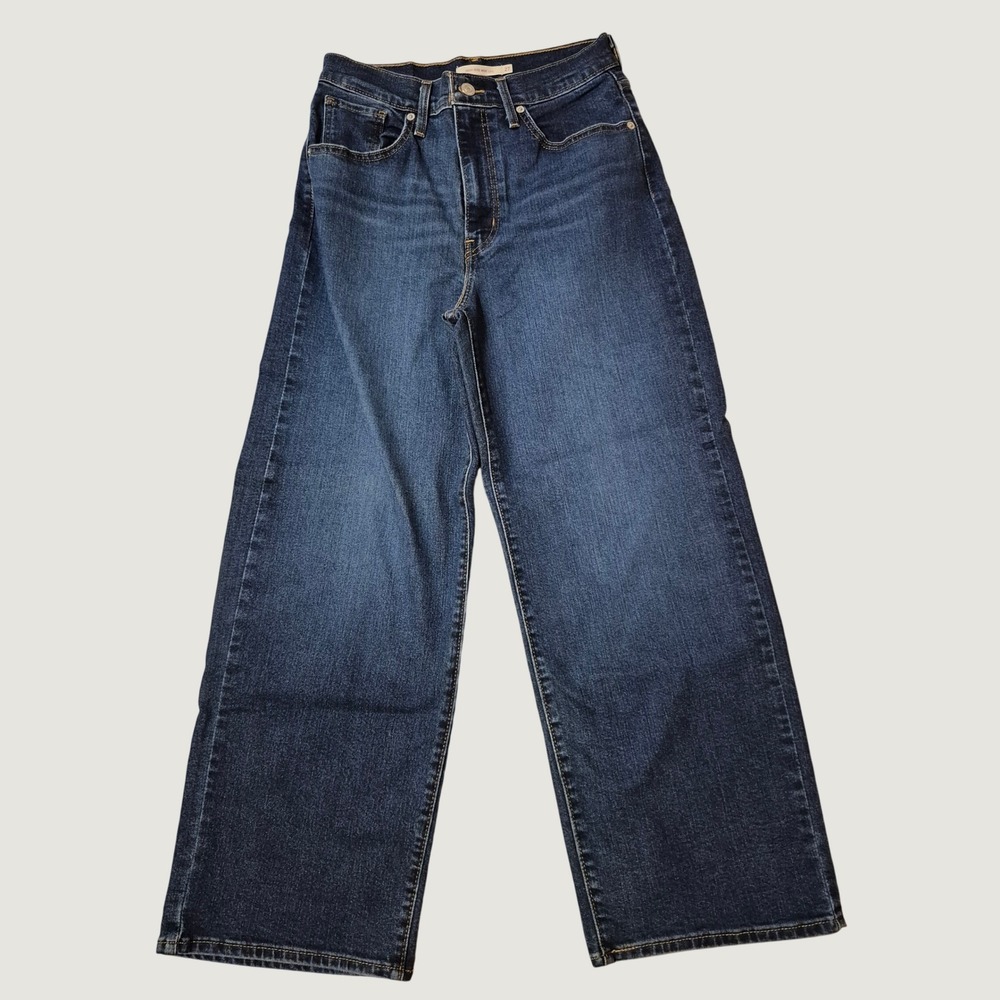 Levi's High Rise Wide Leg Jeans Size 27 Dark Wash Denim Casual Indigo